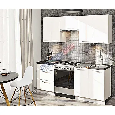 Готовая кухня Комфорт Эко 2 м прямая Белый-0