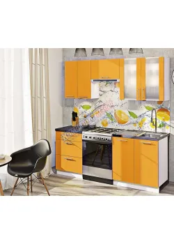 Готовая кухня Комфорт Эко 200 см прямая Оранжевый