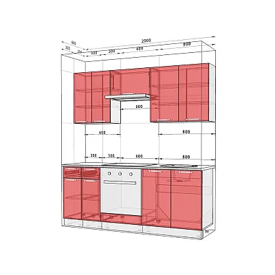 Готова кухня Комфорт Хай-тек 2м Ваніль-1
