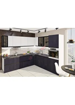 Готова кухня Комфорт Тренд 2,8 х 2,4 метра кутова Білий, Вугільний камінь