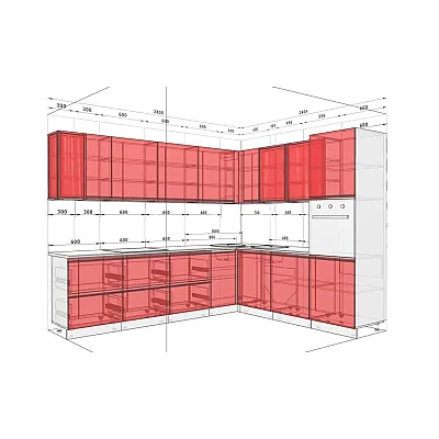 Готовая кухня Комфорт Тренд 2,8 х 2,4 метра угловая Белый, Угольный камень-2
