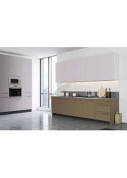 Готова кухня Комфорт Альфа ручка 3м фарбований МДФ Білий, Кава з молоком