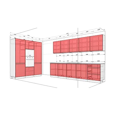 Готовая кухня Комфорт Альфа ручка 3м крашеный МДФ Белый, Кофе с молоком-2