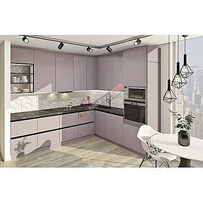 Готовая кухня Комфорт "Gola ручка" 300 х 220см с фасадами "Лофт" Бархат-0