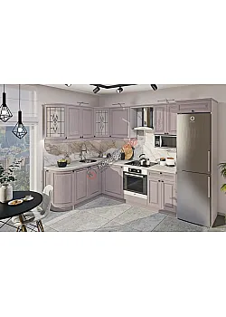 Готова кухня Комфорт Атланта 3х1.7м кутова фарбований МДФ Оксамит бежевий