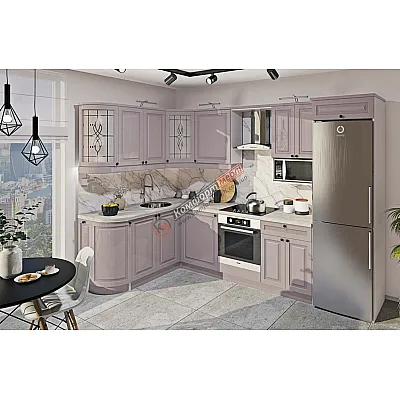 Готова кухня Комфорт Атланта 3х1.7м кутова фарбований МДФ Оксамит бежевий-0