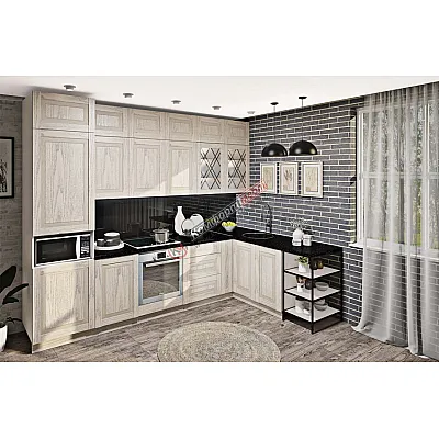 Готова кухня Комфорт Французький Престиж 3,1 х 1,8м кутова Дуб білений-0