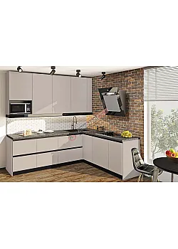 Готова кухня Комфорт "Gola ручка" 2,6 х 2 м з фасадами "Еко" Кашемір