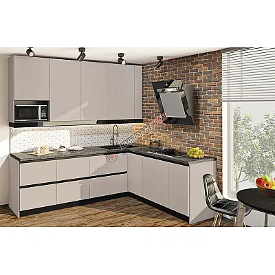 Готова кухня Комфорт "Gola ручка" 2,6 х 2 м з фасадами "Еко" Кашемір-0