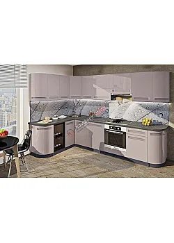 Готова кухня Комфорт Альфа ручка 3х1,7м фарбований МДФ Оксамит бежевий