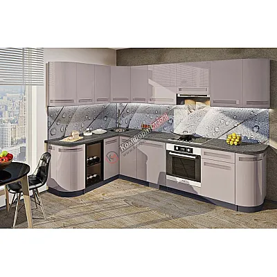 Готова кухня Комфорт Альфа ручка 3х1,7м фарбований МДФ Оксамит бежевий-0