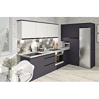 Готова кухня Комфорт Sigma ручка 2.8 х 1.8м кутова Білий, Графіт-0