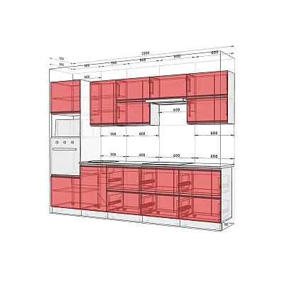 Готова кухня Комфорт Тренд 2900мм Темно-сірий-2