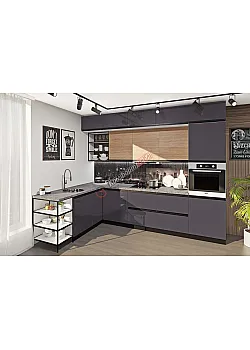 Готова кухня Комфорт Тренд 3 х 2 метра кутова Графіт, Дуб сонома