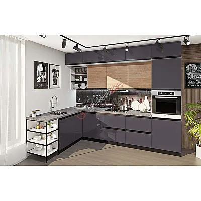 Готова кухня Комфорт Тренд 3 х 2 метра кутова Графіт, Дуб сонома-0