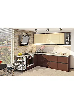 Готова кухня Комфорт Тренд 2.6 х 1.9м кутова Шоколад темний