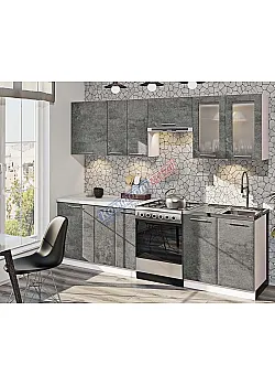 Готова кухня Комфорт Хай-тек 2.5 метра Мармур бетон сірий