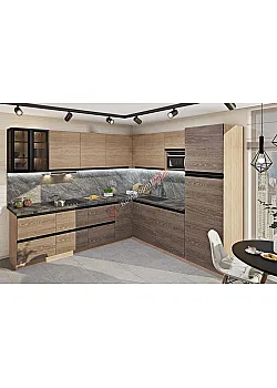 Готова кухня Комфорт Sigma ручка 2.8х2.4м кутова Дуб сонома, Дуб трюфель