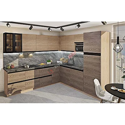 Готова кухня Комфорт Sigma ручка 2.8х2.4м кутова Дуб сонома, Дуб трюфель-0