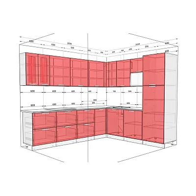 Готова кухня Комфорт Sigma ручка 2.8х2.4м кутова Дуб сонома, Дуб трюфель-2