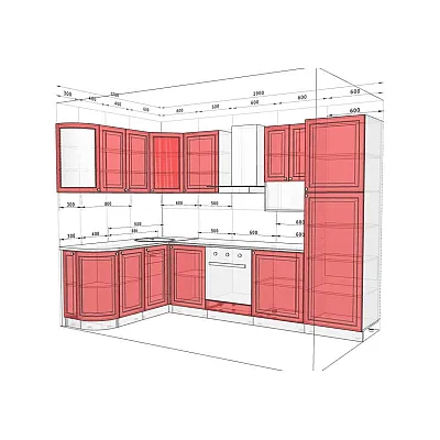 Готова кухня Комфорт Діамант 290 х 170см кутова Грифель, Сахара-2