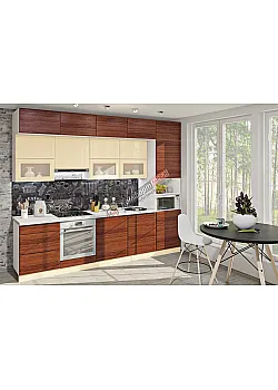 Готова кухня Комфорт Хай-тек 3000мм Дуб альпійський, Крем