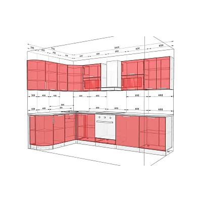 Готовая кухня Комфорт Хай-тек 3 х 1,7м угловая Белый, Пепельный-2