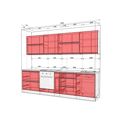 Готова кухня Комфорт Тренд 2.8 метра Дуб натуральний, Дуб трюфель-2