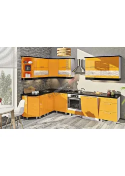 Готова кухня Комфорт Фарбований високий глянець 3х1.7м кутова Лимон