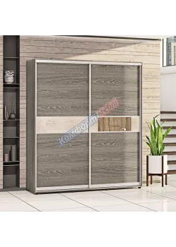 Шкаф-купе 1700 мм Комфорт "Модель 2" двухдверный дуб трюфель