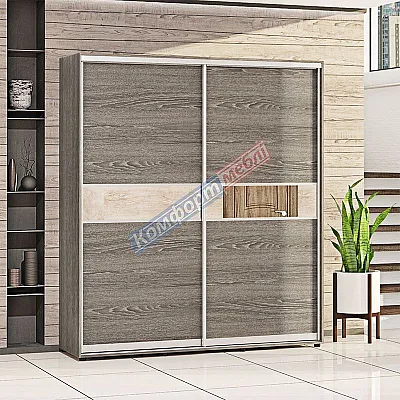 Шафа-купе 1700 мм Комфорт "Модель 2" двохдверна дуб трюфель-0