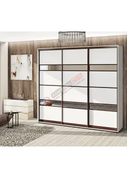 Шкаф купе 2.2 метра Комфорт "Модель 5" трехдверный светлый