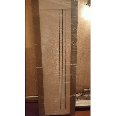 Двері ROCKWOOD Island Вертикаль 2, білий матовий, чорне скло, полотно 660*1900мм-1