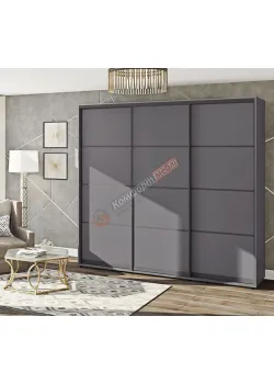 Шкаф-купе 1800 мм Комфорт "Из 4-х частей" 3 х дверный графит