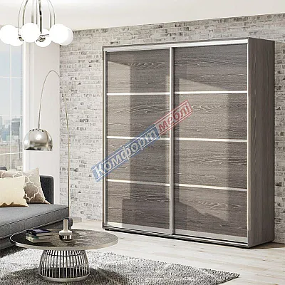 Шкаф купе 1.9 метра Комфорт "Из 4-х частей" двухдверный дуб трюфель-0