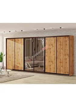 Шкаф купе 5.4 метра Комфорт "ДСП" 6 дверный дуб золотой