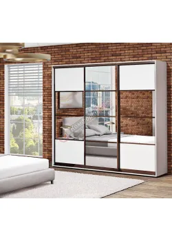 Шкаф-купе 2,6 метра Комфорт "Модель 8" 3х дверный белого цвета