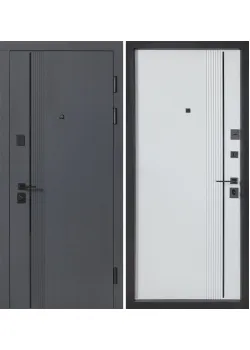Двери В-85 (квадро) 591 Антрацит/Белая шагрень Булат