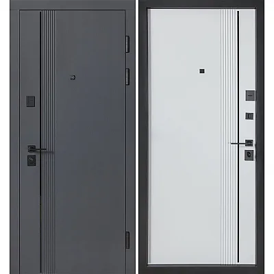 Вхідні Двері В-85 (квадро) 591 Антрацит/Біла шагрень Булат-0
