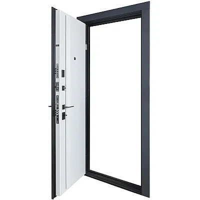 Вхідні Двері В-85 (квадро) 591 Антрацит/Біла шагрень Булат-3