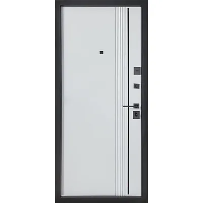 Вхідні Двері В-85 (квадро) 591 Антрацит/Біла шагрень Булат-2