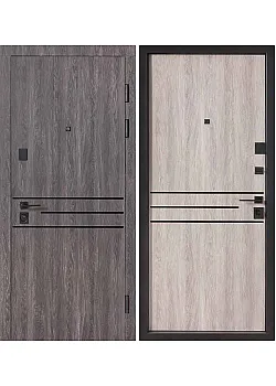 Двери В-85 (квадро) 544 Дуб немо карбон/Дуб немо серебряный Булат