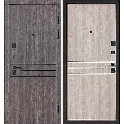 Вхідні Двері В-85 (квадро) 544 Дуб немо карбон/Дуб немо срібний Булат-0