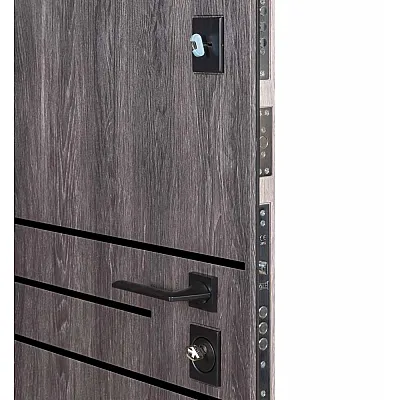 Вхідні Двері В-85 (квадро) 544 Дуб немо карбон/Дуб немо срібний Булат-4