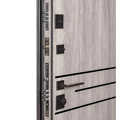 Вхідні Двері В-85 (квадро) 544 Дуб немо карбон/Дуб немо срібний Булат-5