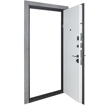 Вхідні Двері В-85 (квадро) 559/191 Зріз каменю/Білий матовий гладкий Булат-3