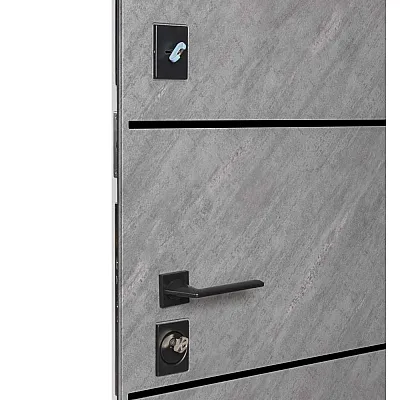 Вхідні Двері В-85 (квадро) 559/191 Зріз каменю/Білий матовий гладкий Булат-4