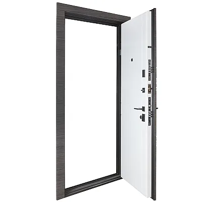 Входные Двери В-83 (квадро) 593/248 Венге горизонт серый/Белая шагрень Булат-3