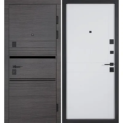 Входные Двери В-83 (квадро) 593/248 Венге горизонт серый/Белая шагрень Булат-0