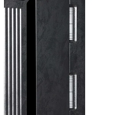 Вхідні Двері В-83 (квадро) 594/605 дзеркало Оксид чорний Весь декор/Біла шагрень Булат-6